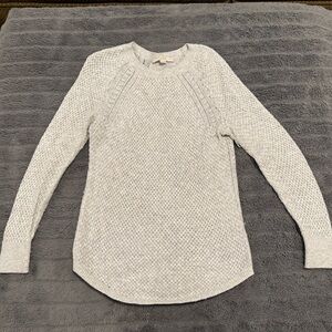 LOFT Light Gray Crew Neck Sweater